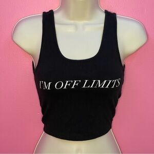 I’m off-limits black crop top 💰🔥